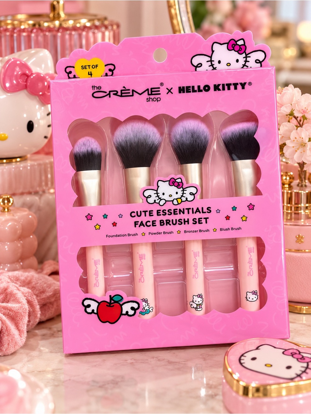 The Crème Shop Hello Kitty Cute Essentials Face Brush Set